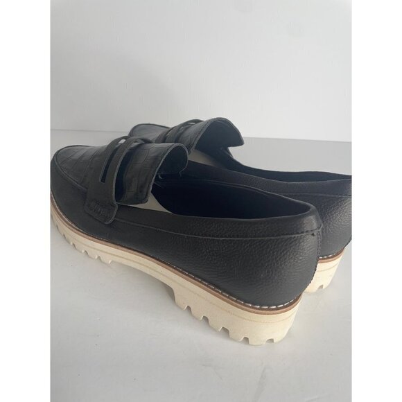 Dolce Vita Black Croc-Embossed Loafers with Cream Sole - Picture 5 of 8